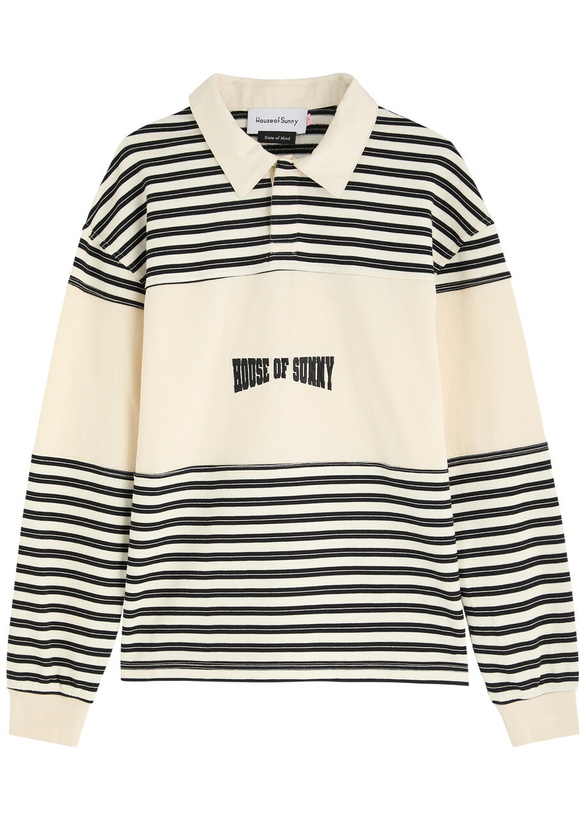 Photo: House OF Sunny Stripe Power Cotton Rugby Shirt Cream