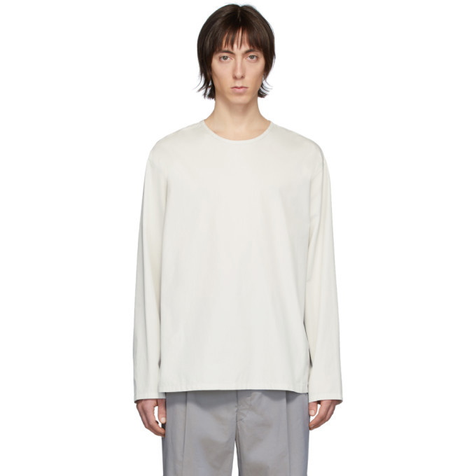 Photo: Lemaire Off-White Poplin Long Sleeve T-Shirt