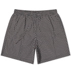 Alexander McQueen Men's Polka Dot Skull Swim Short in Black/Ivory