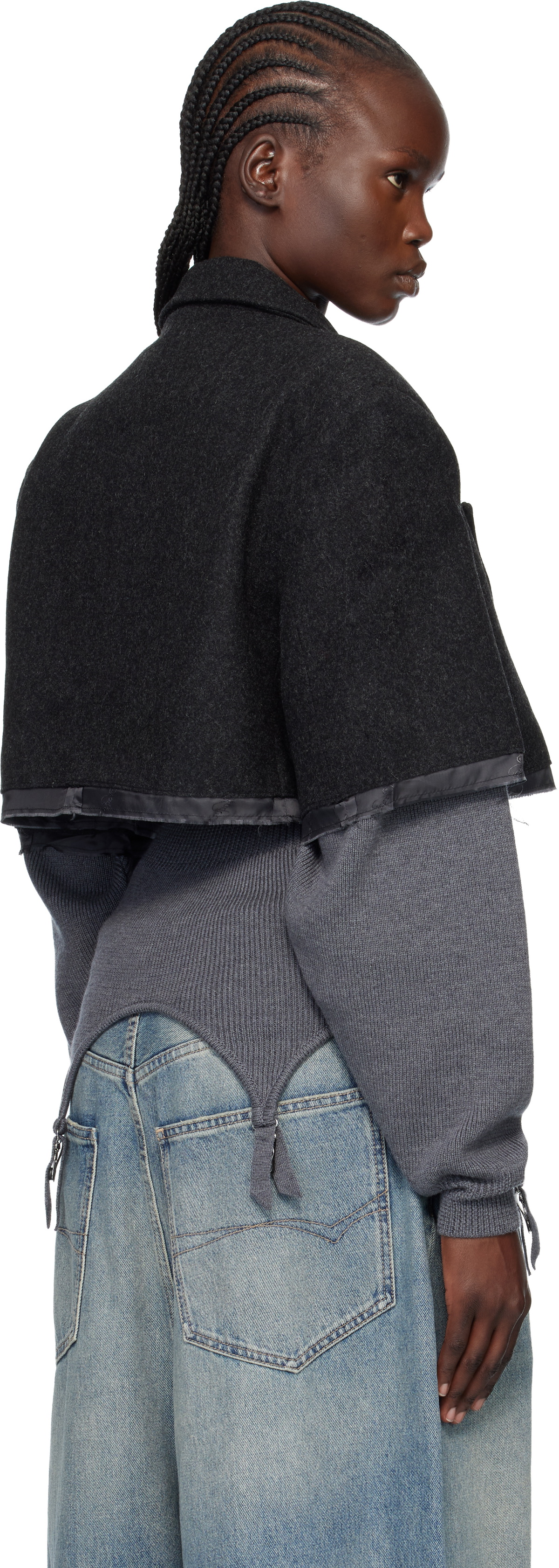 VAQUERA Gray Chopped Blazer