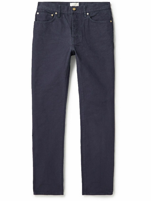 Photo: Sid Mashburn - Slim-Fit Garment-Dyed Cotton-Canvas Trousers - Blue