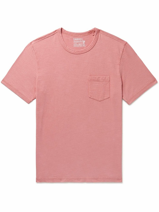 Photo: Faherty - Sunwashed Organic Cotton-Jersey T-Shirt - Pink