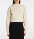 Erdem Cropped wool and cashmere scarf sweater