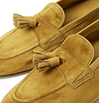 Edward Green - Portland Leather-Trimmed Suede Tasselled Loafers - Yellow