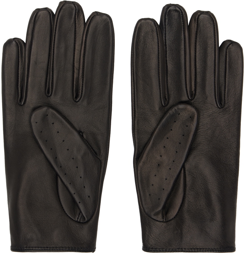 Ernest W. Baker Black Studded Driving Gloves Ernest W. Baker