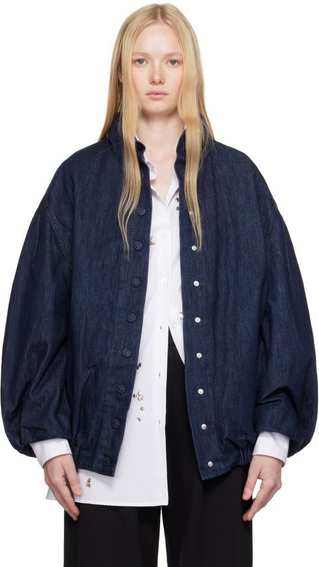 Photo: Dries Van Noten Navy Press-Stud Denim Jacket