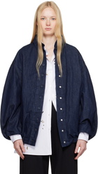 Dries Van Noten Navy Press-Stud Denim Jacket