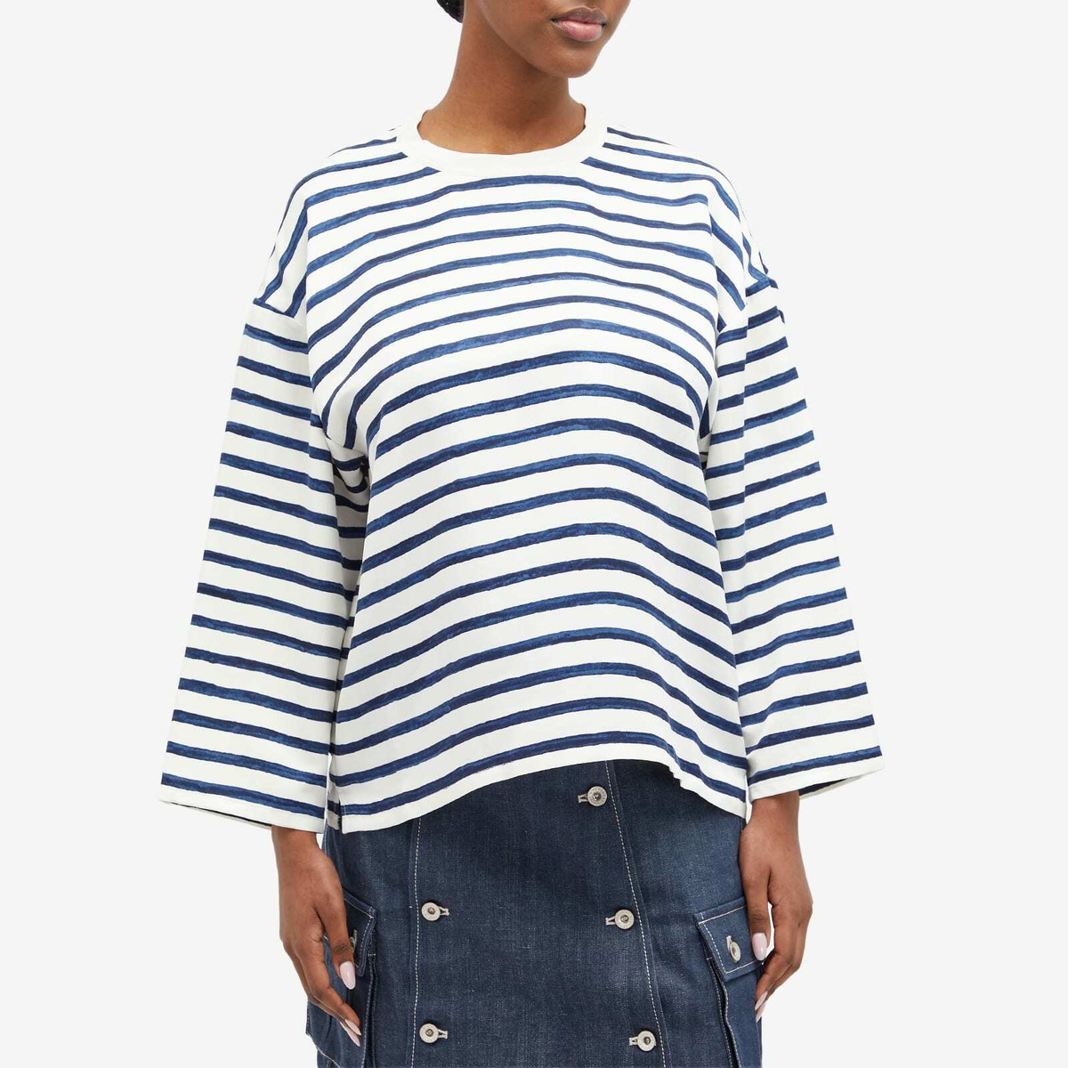 Visvim Women's Border Blouse in Navy