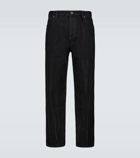 Valentino Valentino straight-fit cropped textured jeans
