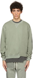 John Elliott Green Reconstructed Vintage Crew Sweatshirt