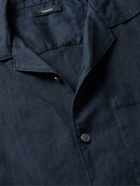 Theory - Noll Camp-Collar Linen Shirt - Blue