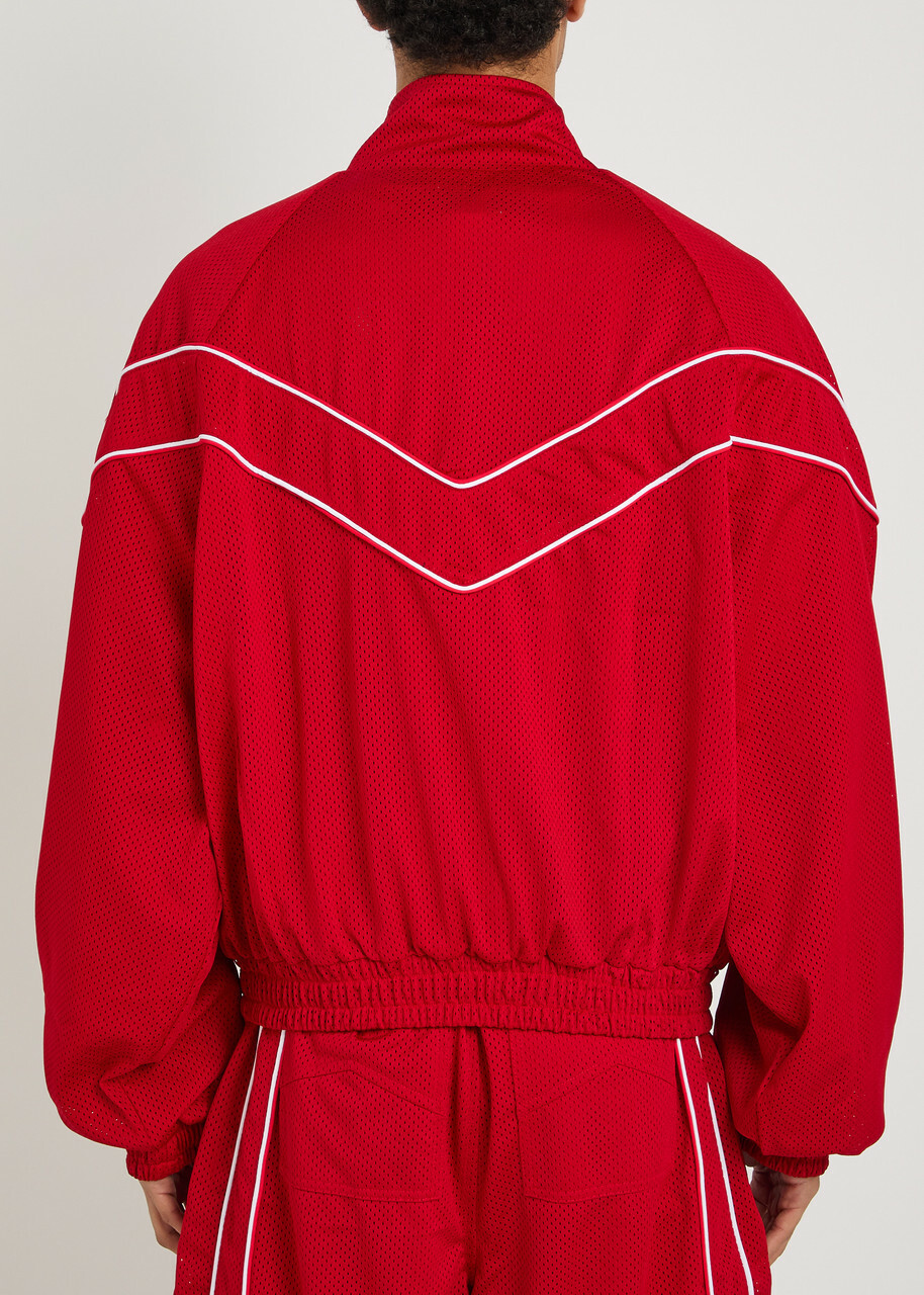 Rhude Pipe-trimmed Mesh Track Jacket Red