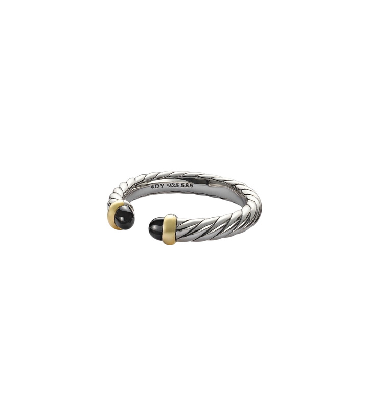 Photo: David Yurman Petite Cable sterling silver ring with onyx