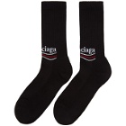 Balenciaga Black Campaign Logo Socks