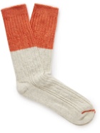 Thunders Love - Colour-Block Cable-Knit Wool-Blend Socks