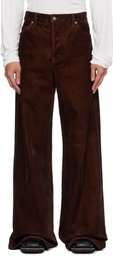 COÛT DE LA LIBERTÉ Brown Victor Suede Twill Wide Leg Trousers