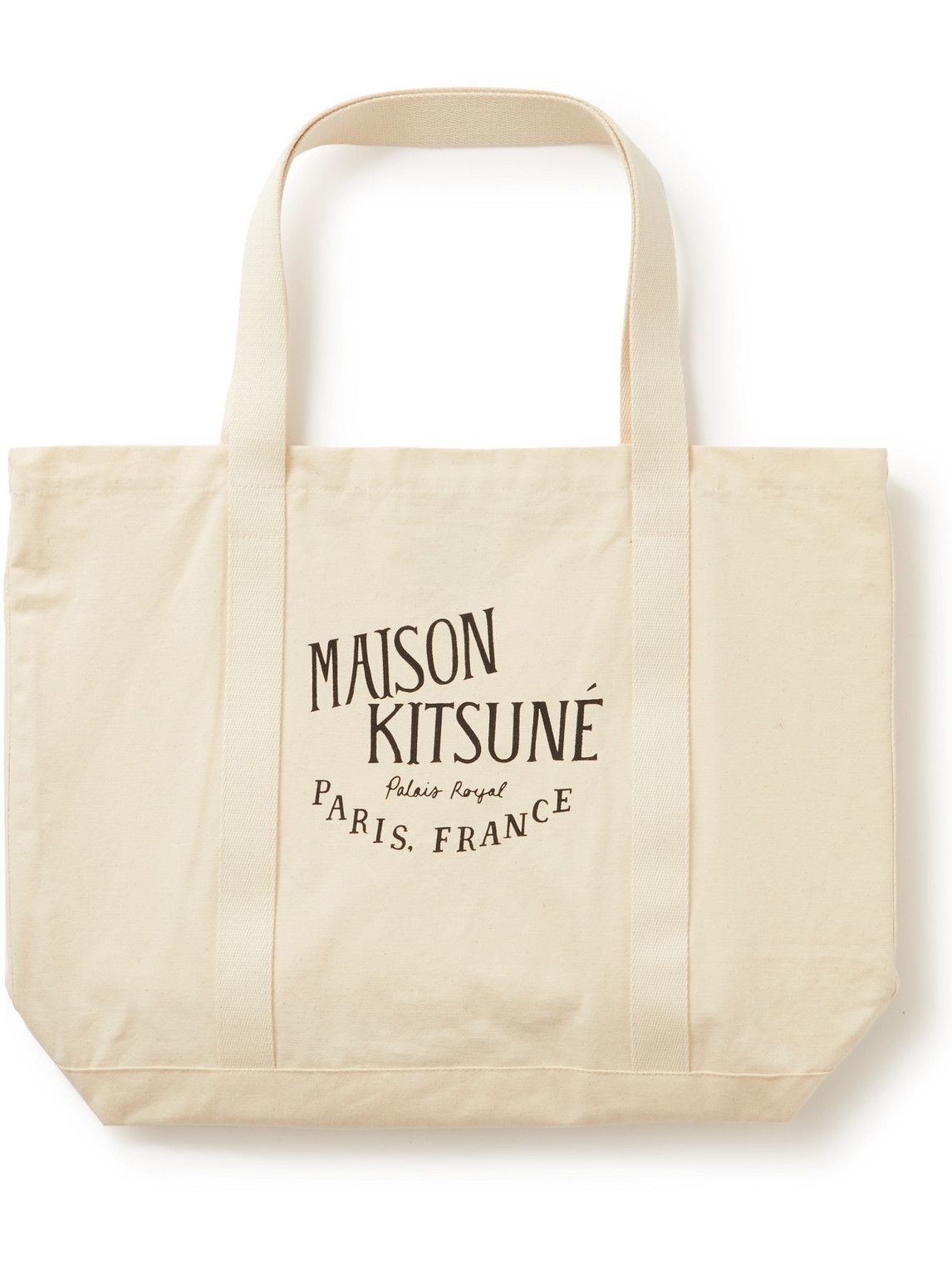 Maison Kitsuné - Palais Royal Logo-Print Cotton-Canvas Tote Bag Maison ...