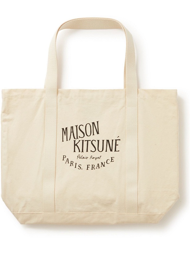 Photo: Maison Kitsuné - Palais Royal Logo-Print Cotton-Canvas Tote Bag