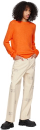 GANNI Orange Crewneck Sweater