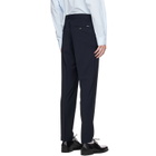 BOSS Navy Slim-Fit Micro-Patterned Stretch Wool Trousers