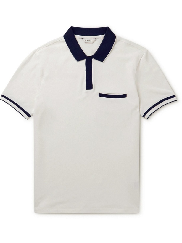 Photo: Club Monaco - Slim-Fit Stretch-Cotton Piqué Polo Shirt - White