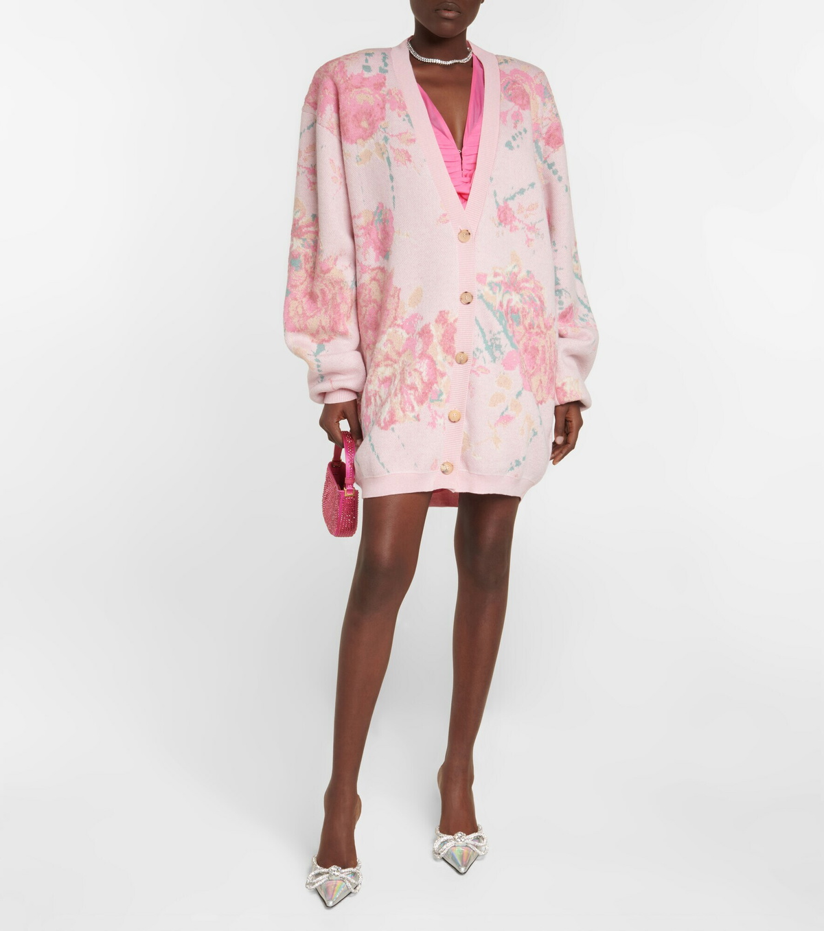 Magda Butrym Floral-appliqué cropped cardigan Magda Butrym