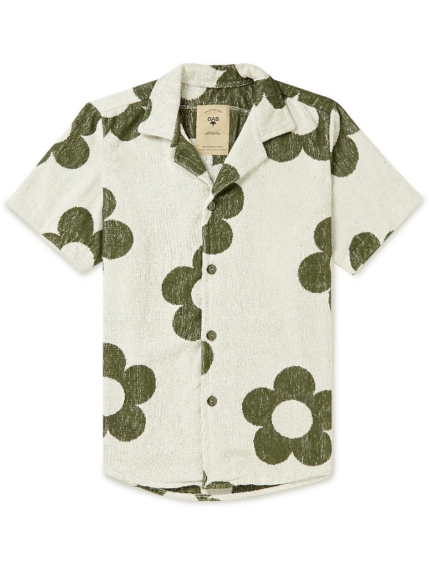 Photo: OAS - Camp-Collar Floral-Print Cotton-Terry Shirt - Green