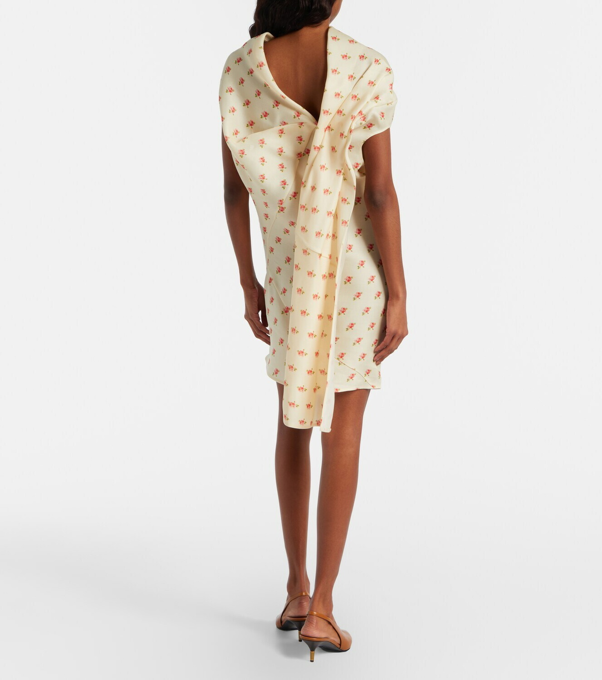 Khaite Floral draped silk minidress