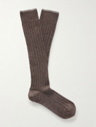 Brunello Cucinelli - Ribbed Cashmere Socks - Brown