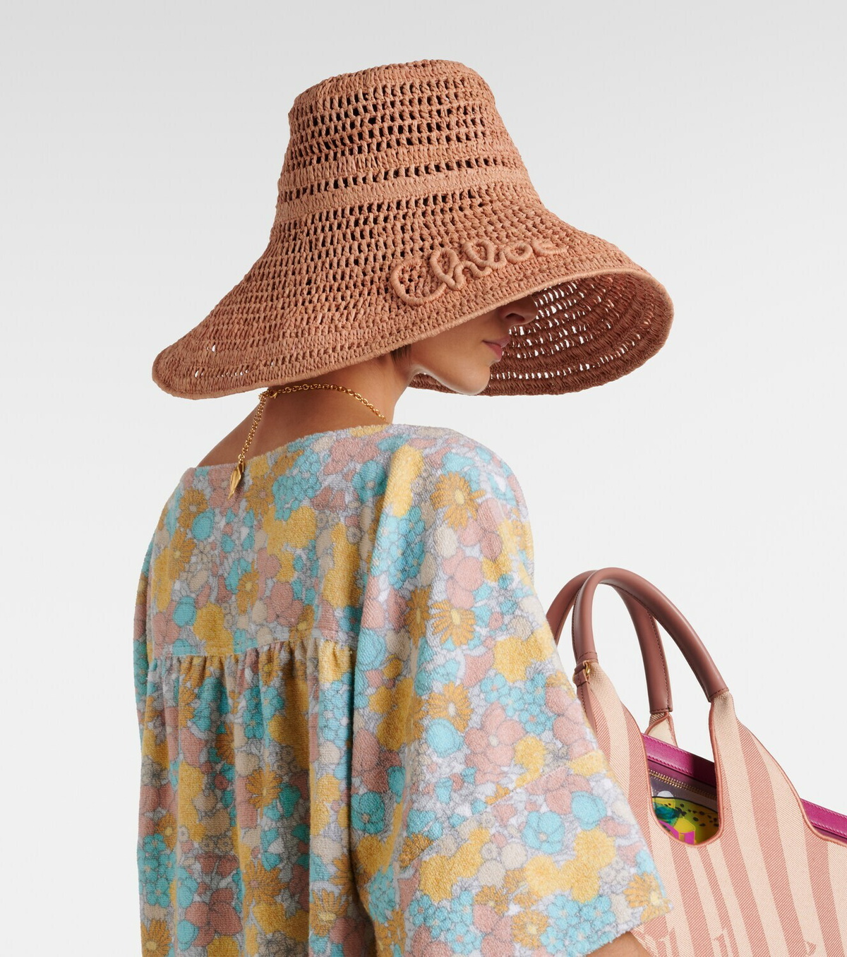 Chloé Logo raffia sunhat