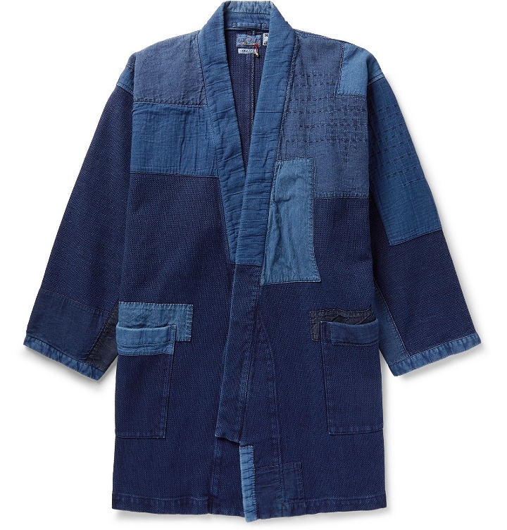 Photo: Blue Blue Japan - Sashiko Haori Patchwork Indigo-Dyed Cotton Jacket - Blue
