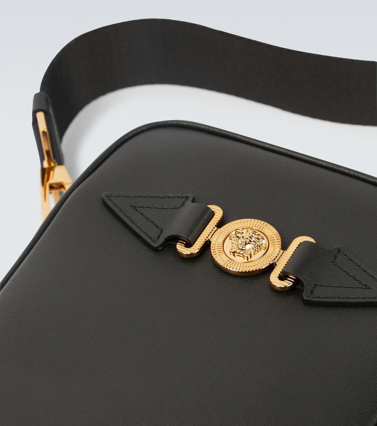 Versace - Medusa embellished leather crossbody bag Versace