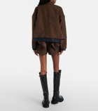 Sacai Belted satin-trimmed shorts