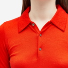 Auralee Women's Wool Amunzen Polo in Red