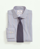 Brooks Brothers Men's X Thomas Mason Cotton Poplin English Collar, Stripe Dress Shirt | Blue/White