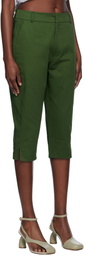 Renaissance Renaissance Green Sami Cropped Gabardine Trousers