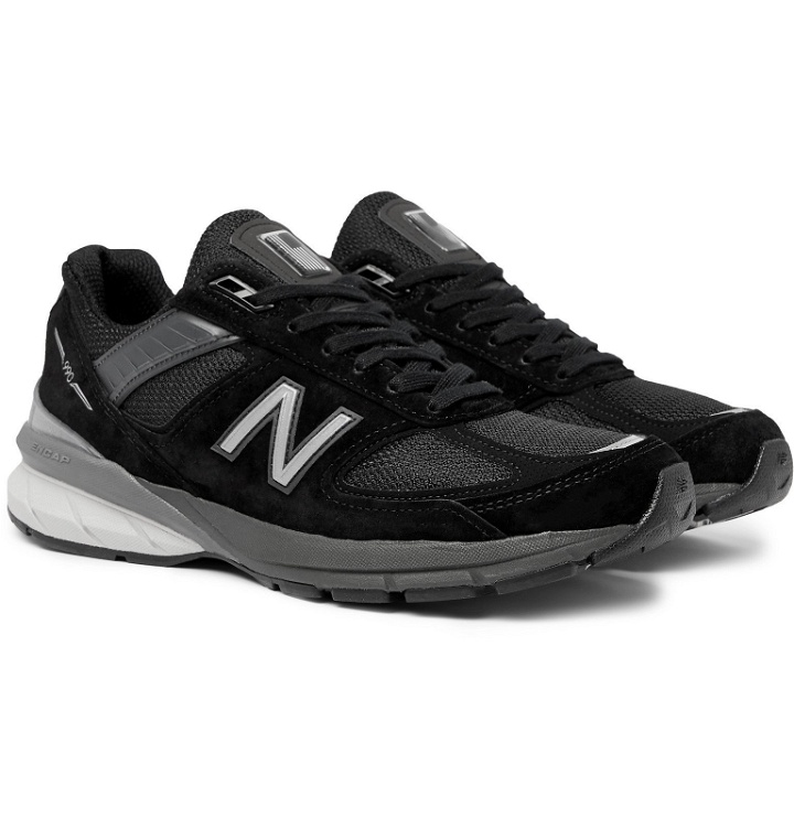 Photo: New Balance - M990V5 Suede and Mesh Sneakers - Black