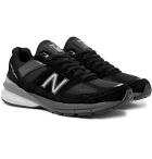 New Balance - M990V5 Suede and Mesh Sneakers - Black