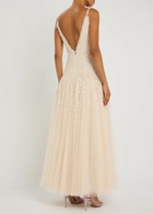 Needle & Thread Sequin-embellished Tulle Gown Cream
