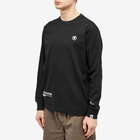 Men's AAPE Now Silicon Badge Long Sleeve T-Shirt in Black