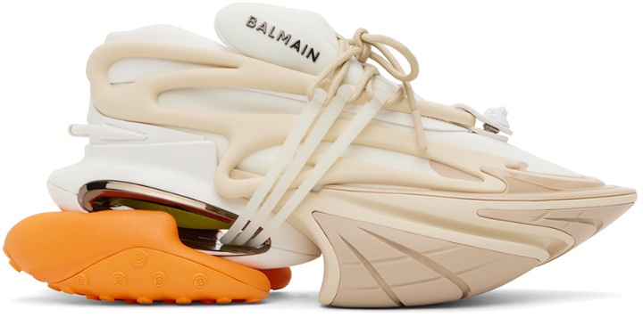 Photo: Balmain Beige & White Unicorn Sneakers