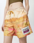 Pinko Printed Technical Shorts With Label Multi. Beige/Pink