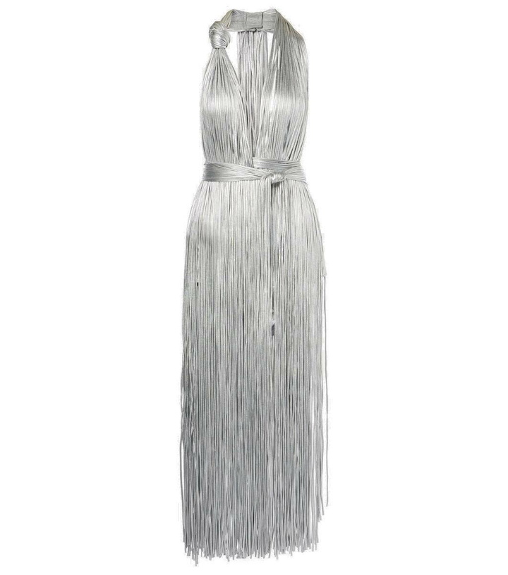Photo: Area Fringed metallic-effect jersey gown