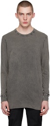 11 by Boris Bidjan Saberi Gray LS1B Long Sleeve T-Shirt