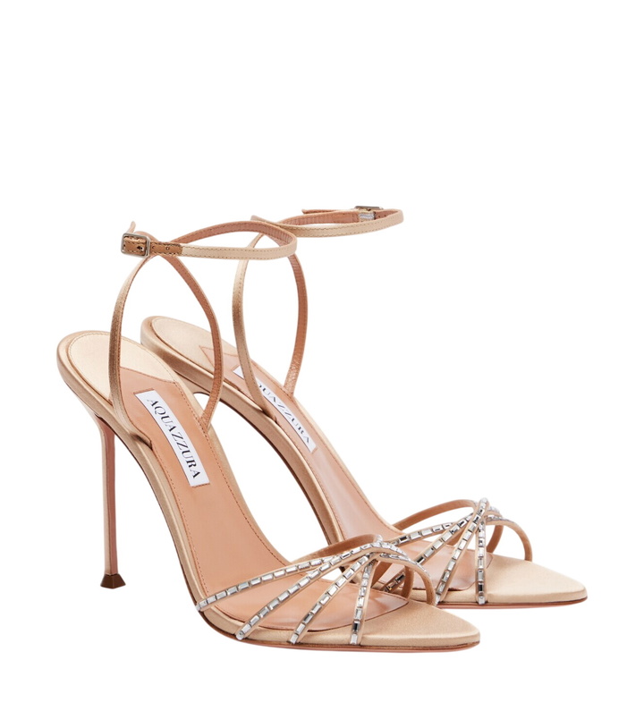 Photo: Aquazzura Tell Me Crystal satin sandals