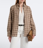 Róhe Checked bouclé cotton and silk-blend overshirt