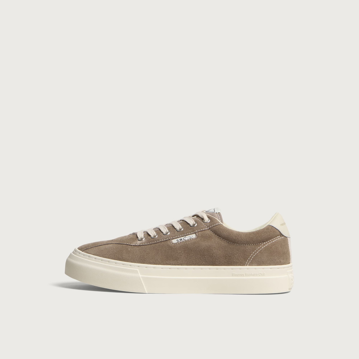 Stepney Workers Club Men's Dellow 02 Suede Sneaker in Warm Grey