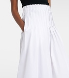 Róhe Pleated cotton poplin midi skirt