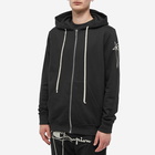 Rick Owens x Champion Jasons Hoody in Black