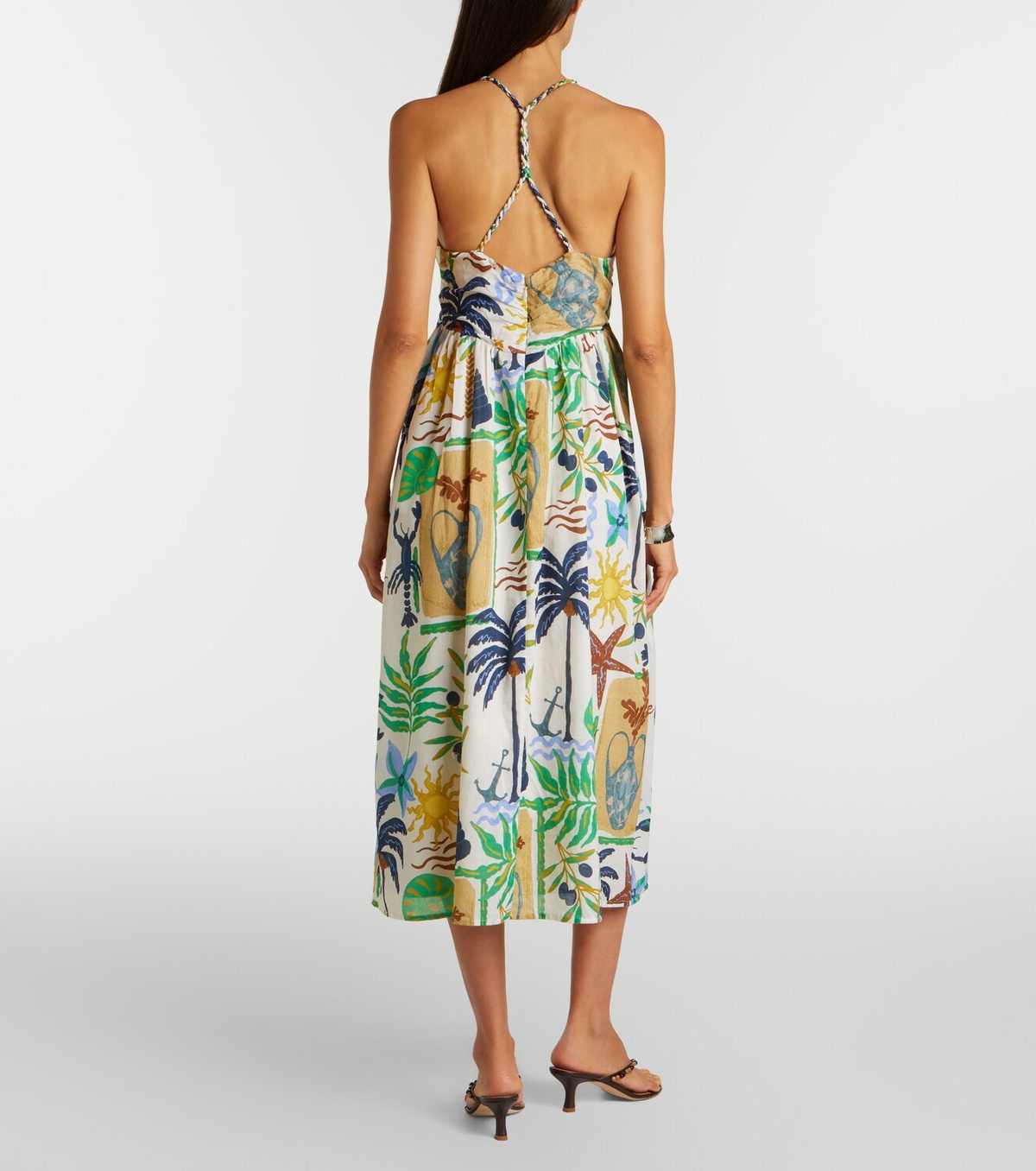 Velvet Leyla printed cotton midi dress
